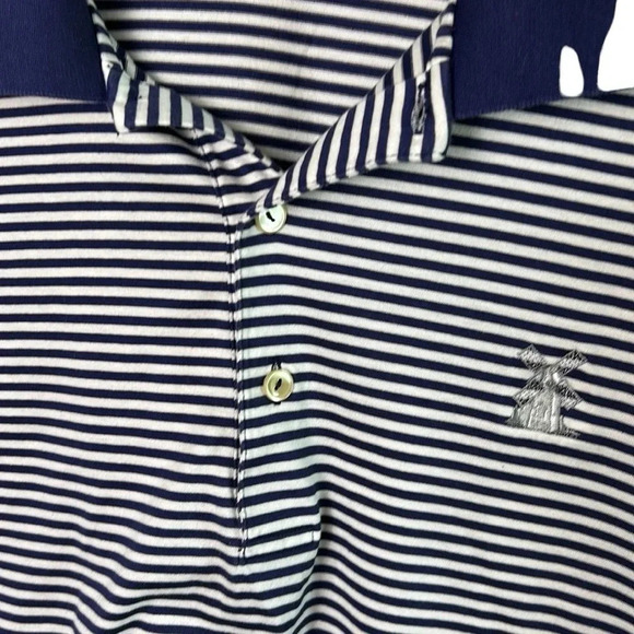 Peter Millar golf shirt,men XL.Blue,striped,Windmill Lakes polo shirt EC - Picture 5 of 11